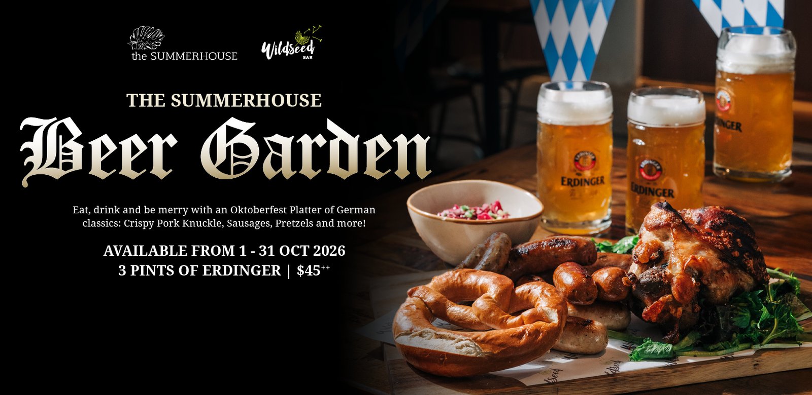 The Summerhouse Oktoberfest Beer Garden 2026 promotional banner